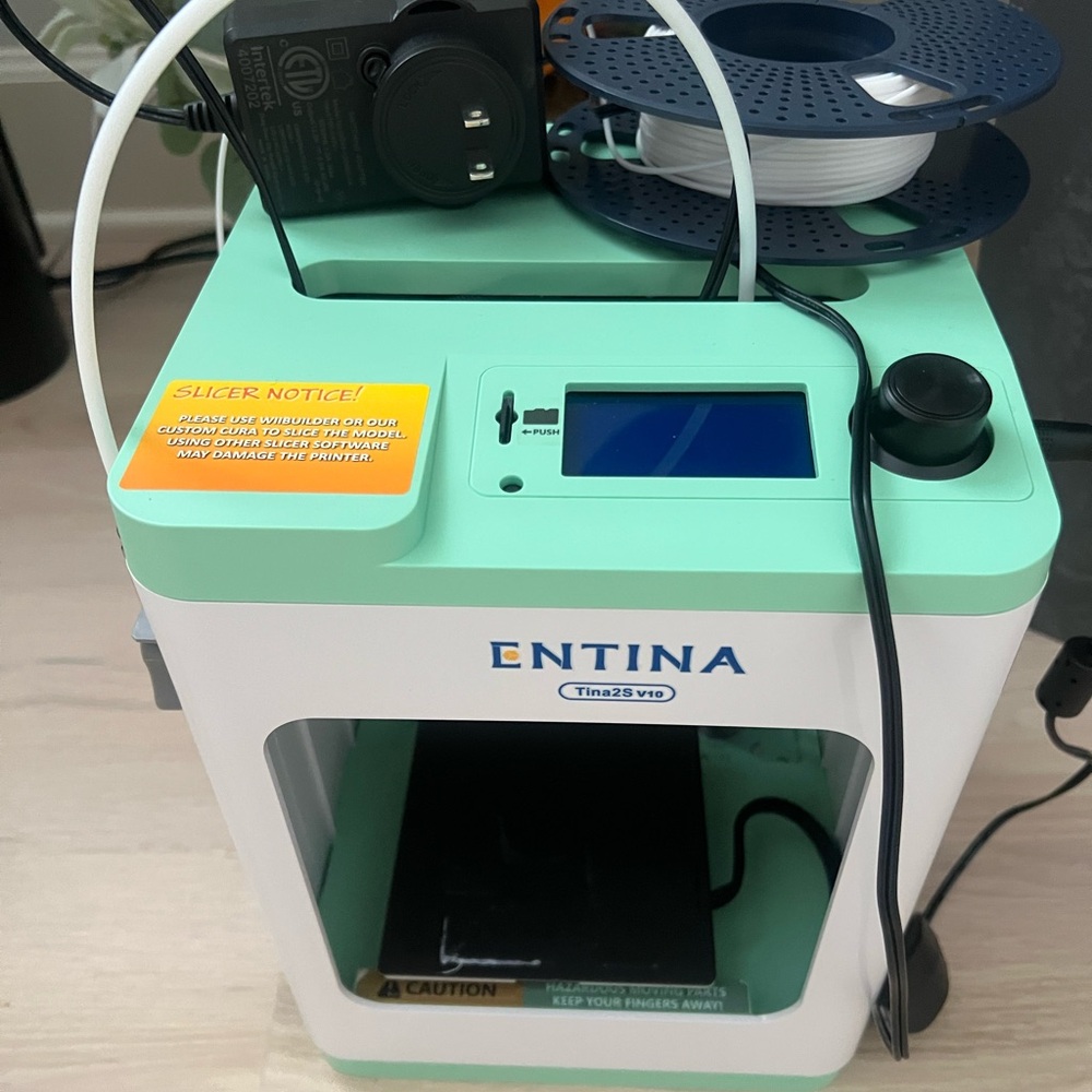 3D Printer in White and Green